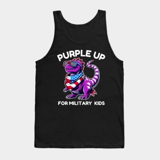 Purple Up For Military Kids Month Of Military Child T-Rex Tank Top